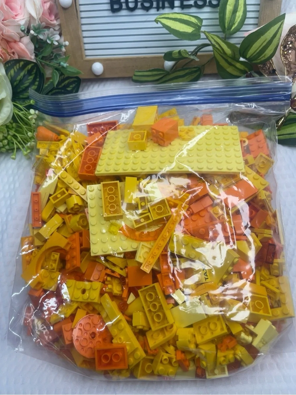 LEGO Orange Yellow Parts Lot 1.5 lbs Mixed Bulk Bricks